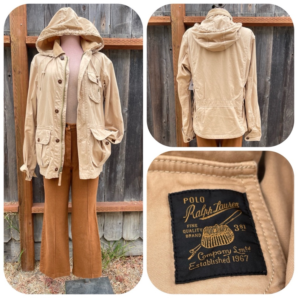 Polo Ralph Lauren Beige khaki, Hooded Utility Military Jacket